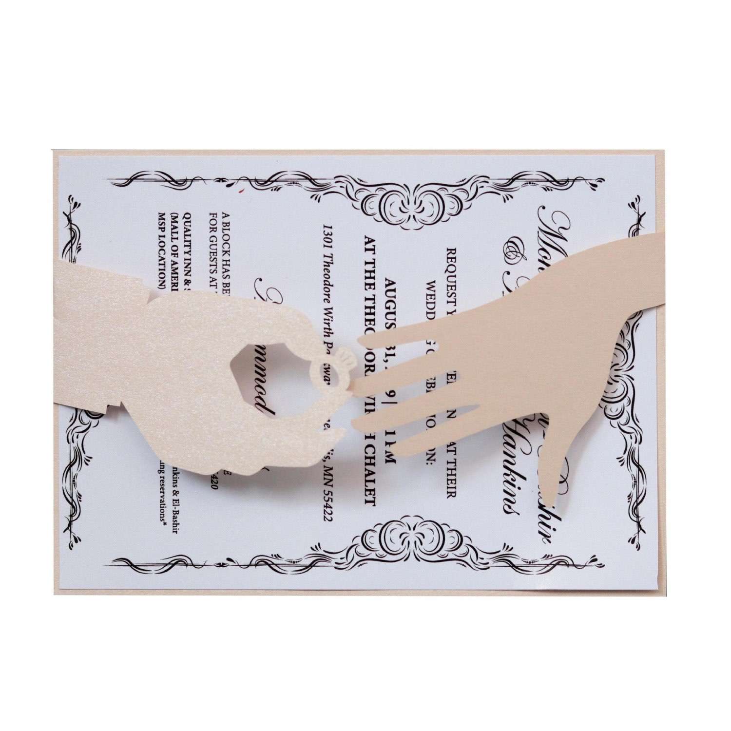 Marriage Invitation Card Laser Cut Diamond Ring Invitation Wedding Invitation Card